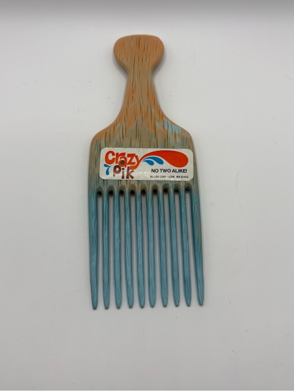 Crazy 7 Pik Colorblock Hair Pick - Blue and Tan